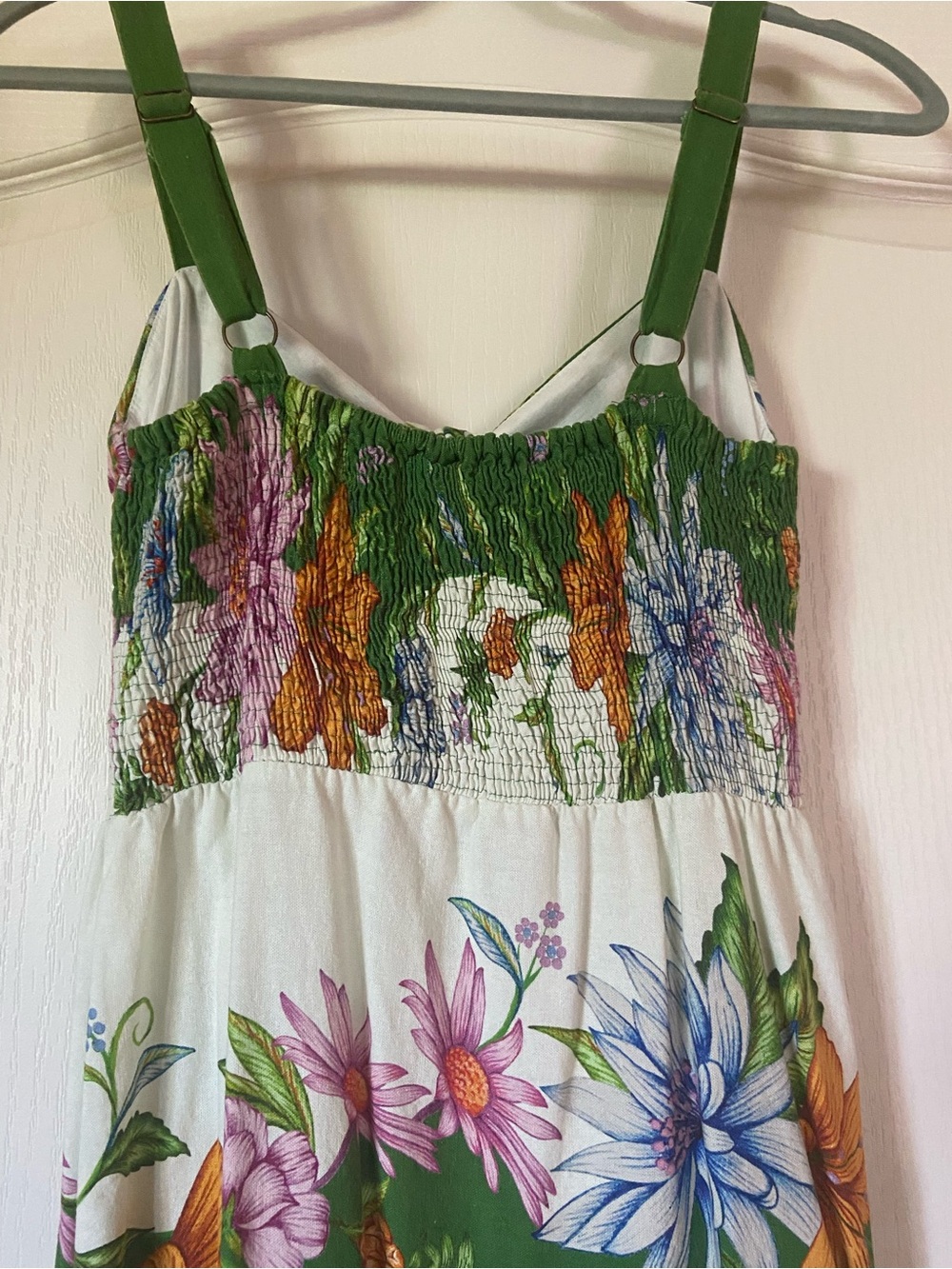 FARM Rio White Maxi Dress with Green Straps and Multicolor Floral Print - Picture 9 of 11